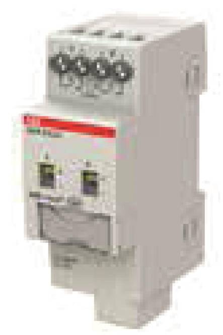 Ein digitaler Zeitschalter mit mehreren Ein- und Ausgabeverbindungen oben. Er verfügt über ein Display und Steuertasten zum Einstellen von Timern.