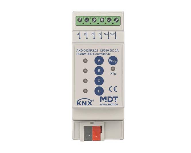MDT AKD-0424R2.02 LED Controller 4Kanal 2/4A RGBW 2TE REG Install.Baumaterial Schaltermat/Geb.Steu