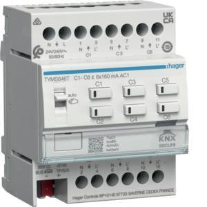 Hager Heiz.-aktor 6f KNX Secure TYMS646T 24/230V Install.Baumaterial Schaltermat/Geb.Steu KNX