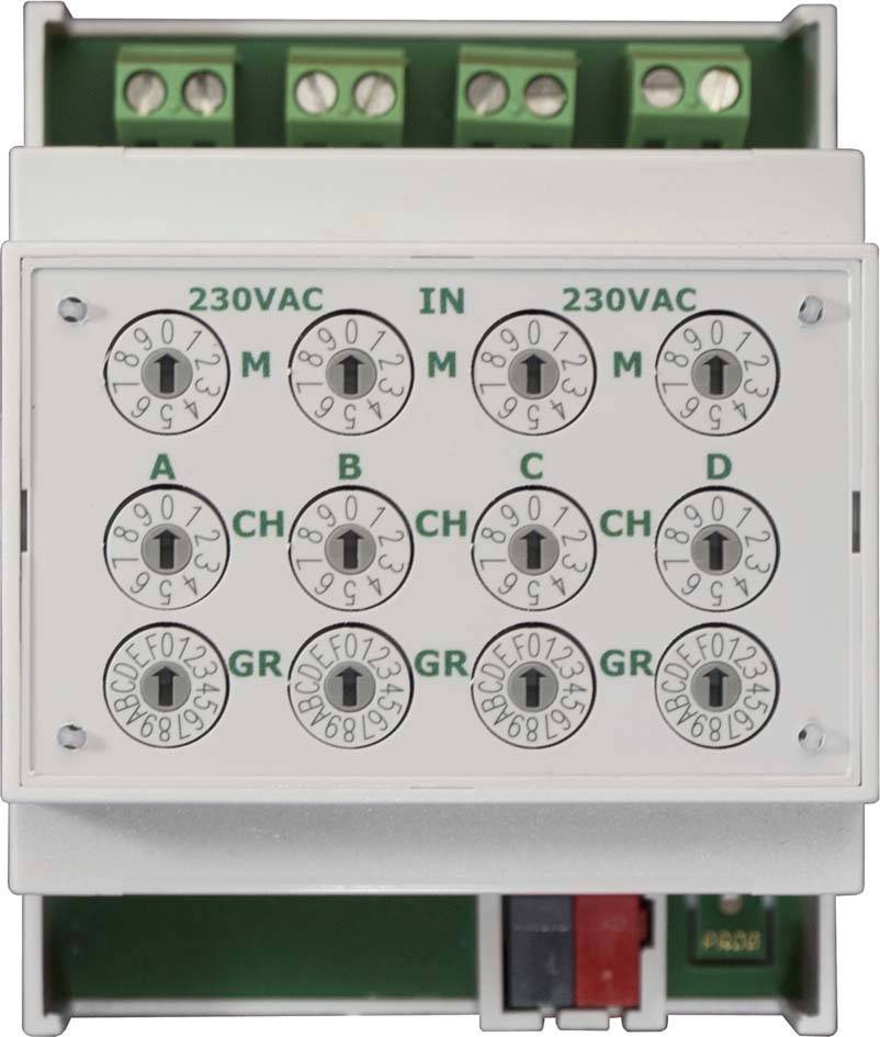 LINGG BinÃ¤reingang 4-fach m.230V Q79532 Signaleingang BE4F230-Q KNX-Quick Install.Baumaterial KNX