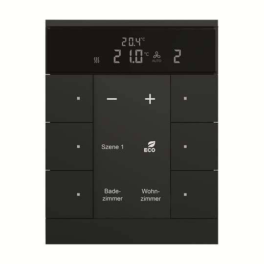 BJ HVAC-Gerät,6fach BE SBR/U6.0.11-885 schwarz matt Install.Baumaterial Schaltermat/Geb.Steu KNX