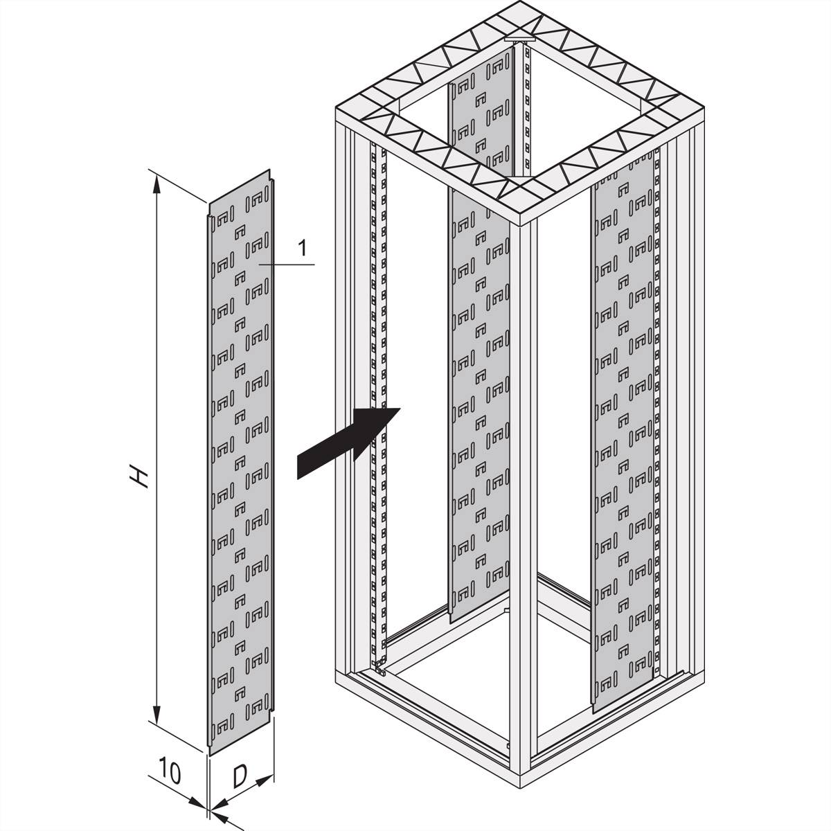 SCHROFF Kabeltrasse - KABELTRASSE 2000H 150T (2X) 19 Schränke &amp, Ausbauteile Eurorack