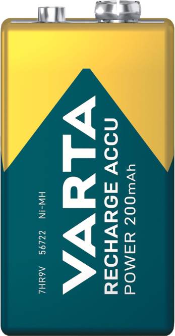 VARTA POWER Akku E-Block 9V 56722 200mAh Kartonware / Tray 56722101111 (Inhalt 20 Stück) Batt.Akkus
