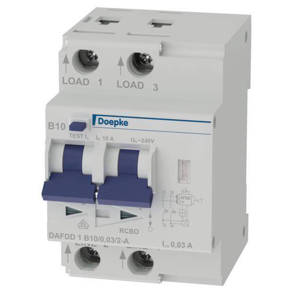 DOEP Brandschutzschalter 2pol B10A 30mA DAFDD 1 B10/0,03/2-A FI/LS 09961102 Install.Baumaterial