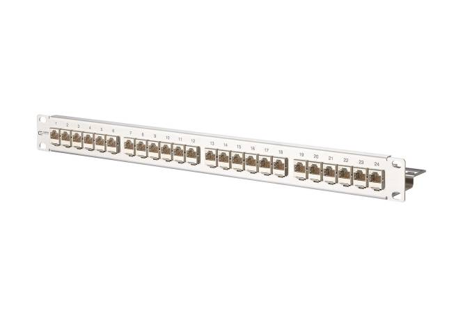 Metz Patch-Panel 24x8 Cat6 130921-E Modul Edelstahl Install.Baumaterial Netzw.Telekomm