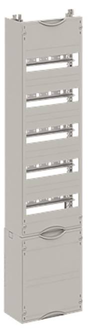 Ein graues, rechteckiges Elektroverteiler oder Schalttafelgehäuse mit mehreren horizontalen Schlitzen zur Installation von Leitungsschutzschaltern oder Komponenten.