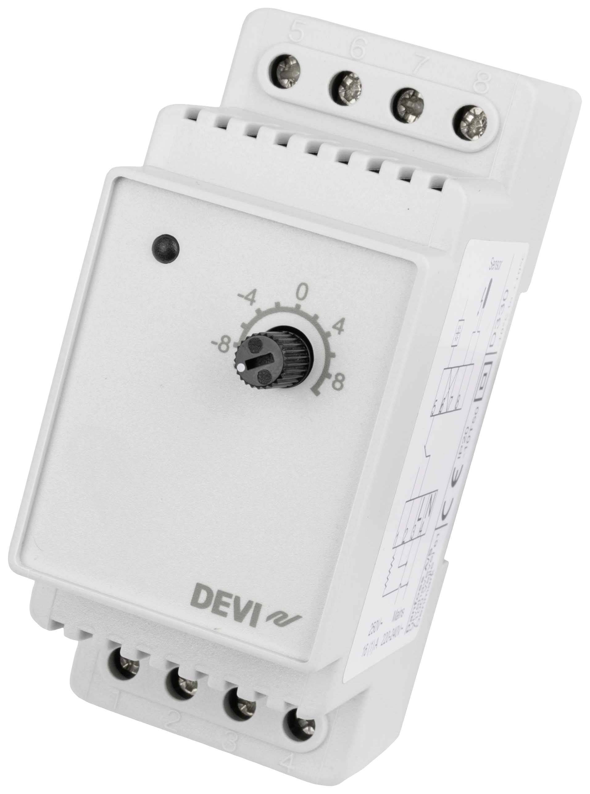 DEVI Thermostat Devireg 330 -10/+10 Grad f. Hutschiene 140F1070 Haustechnik Elektrisch heizen Wasser