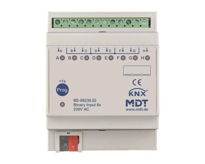 MDT Binäreingang 8-fach 4TE REG Ausführung 230VAC BE-08230.02 Install.Baumaterial KNX