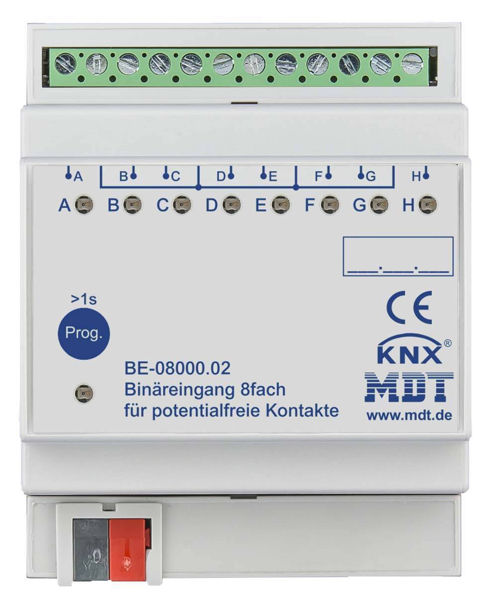 MDT BinÃ¤reingang 8-fach 4TE REG AusfÃ¼hrung potentialfrei BE-08000.02 Install.Baumaterial KNX