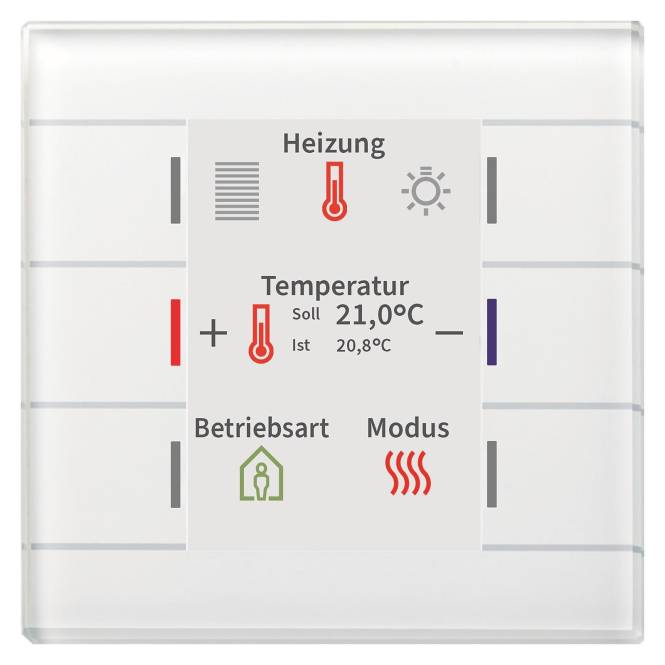 MDT Glastaster II Smart mit Farbdisplay und Temperatursensor, Weiß BE-GT2TW.02 Install.Baumaterial