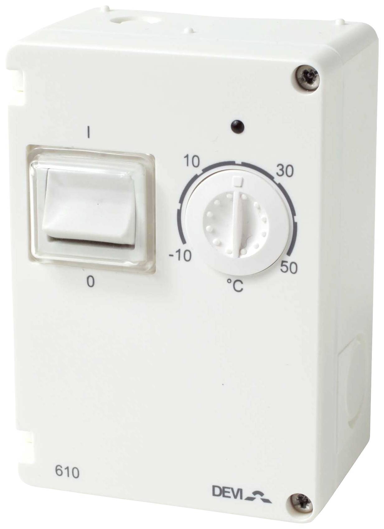 DEVI Thermostat Devireg 610 -10/+50 Grad a.P (IP 44) 140F1080 Haustechnik Elektrisch heizen Wasser