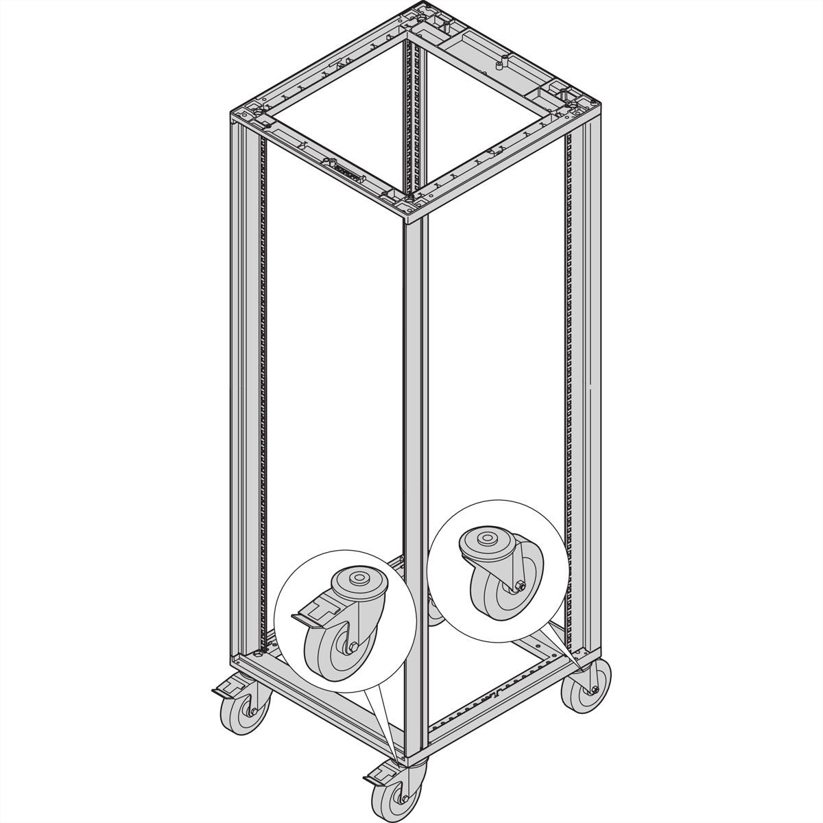 SCHROFF Lenkrollen - LENKROLLEN SET 400KG 125D 4X 19 Schränke &amp, Ausbauteile Novastar