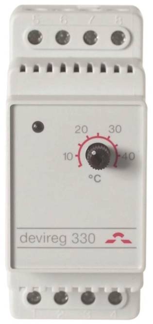 DEVI Thermostat Devireg 330 140f1072 +5/+45 Grad grau Haustechnik Elektrisch heizen Fussbodenheiz