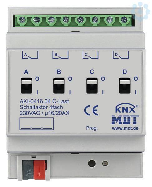 MDT Schaltaktor 4-fach 4TE REG 16/20A Install.Baumaterial Schaltermat/Geb.Steu KNX