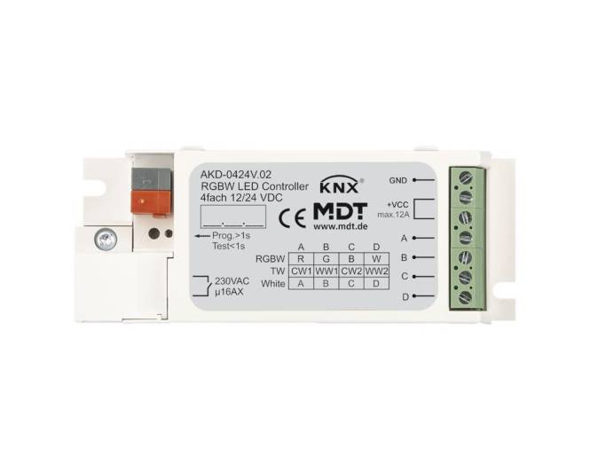 MDT AKD-0424V.02 LED Controller 4-Kanal RGBW Install.Baumaterial Schaltermat/Geb.Steu KNX