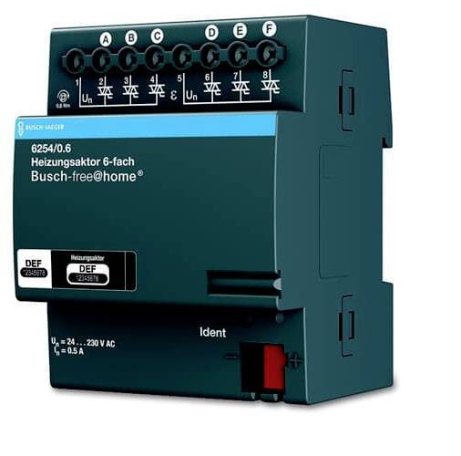 BJ Heizungsaktor 6-fach REG 6254/0.6 Busch-free@home Install.Baumaterial Schaltermat/Geb.Steu KNX