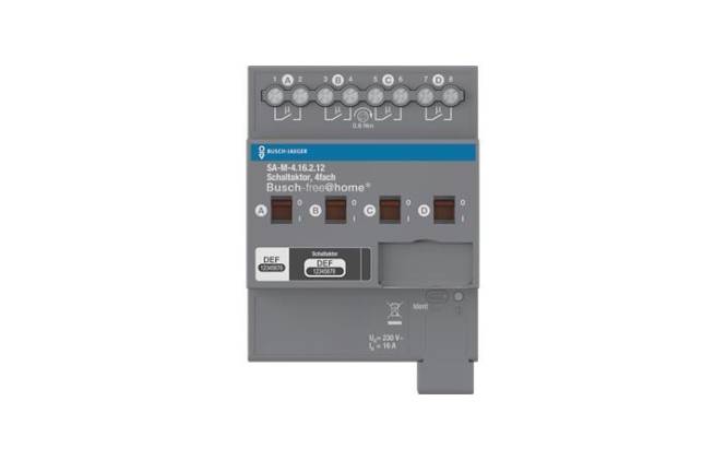 BJ Schaltaktor 4fach 16A SA-M-4.16.2.12 Busch-free@home Install.Baumaterial Schaltermat/Geb.Steu