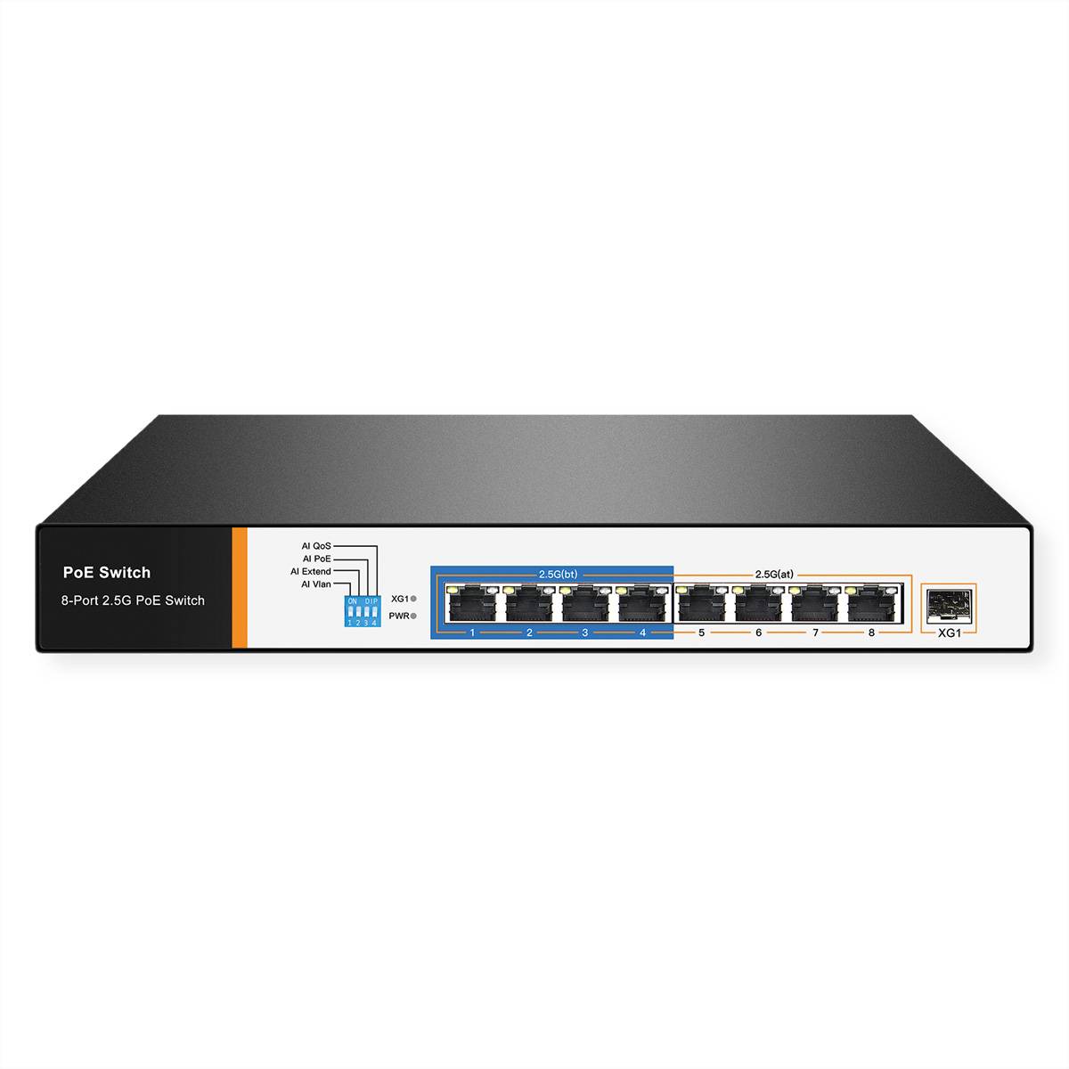 VALUE PoE++ 2,5 Gigabit Ethernet Switch, 8 Ports + Uplink (SFP+) Netzwerk-Infrastruktur Switches