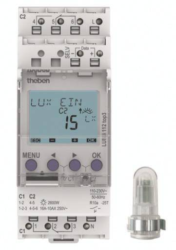 THEB DÃ¤mmerungsschalter LUNA112top3AL digital 1-99000lx 0-59min 2K Aufbau Install.Baumaterial