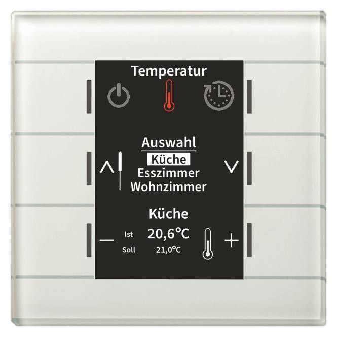 MDT BE-GBZW.01 Glas Bedienzentrale Smart Weiß m.Farbdisplay Install.Baumaterial KNX
