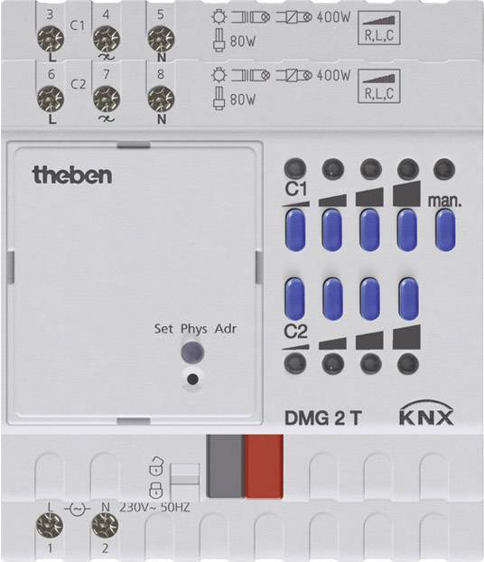 THEB KNX Dimmaktor DMG 2 T KNX 2-fach Grundgerät Install.Baumaterial Schaltermat/Geb.Steu KNX