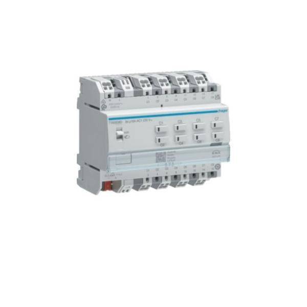 Hager Schalt-/Jalousieaktor TYAS608D 8/4-fach KNX 16A C-Last Install.Baumaterial KNX