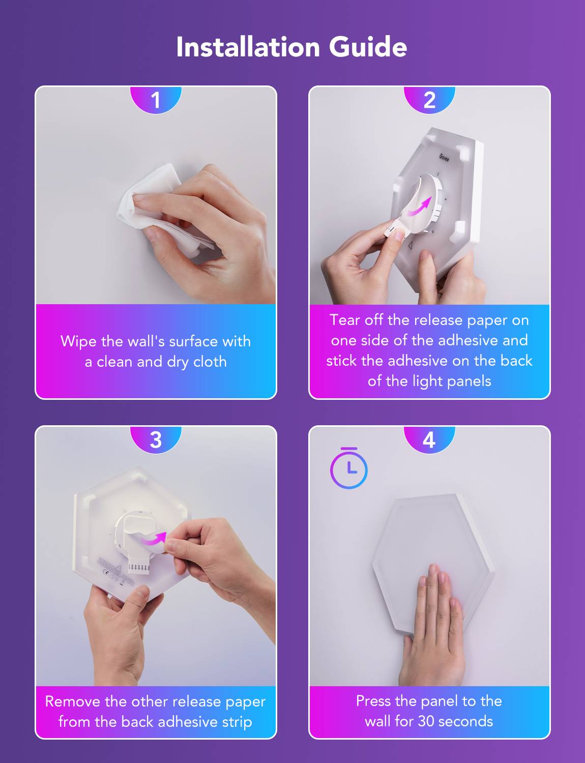 Govee Double Sided Tape for Hexa Light Panels (15 pcs) Multimedia-Technik Zubehör