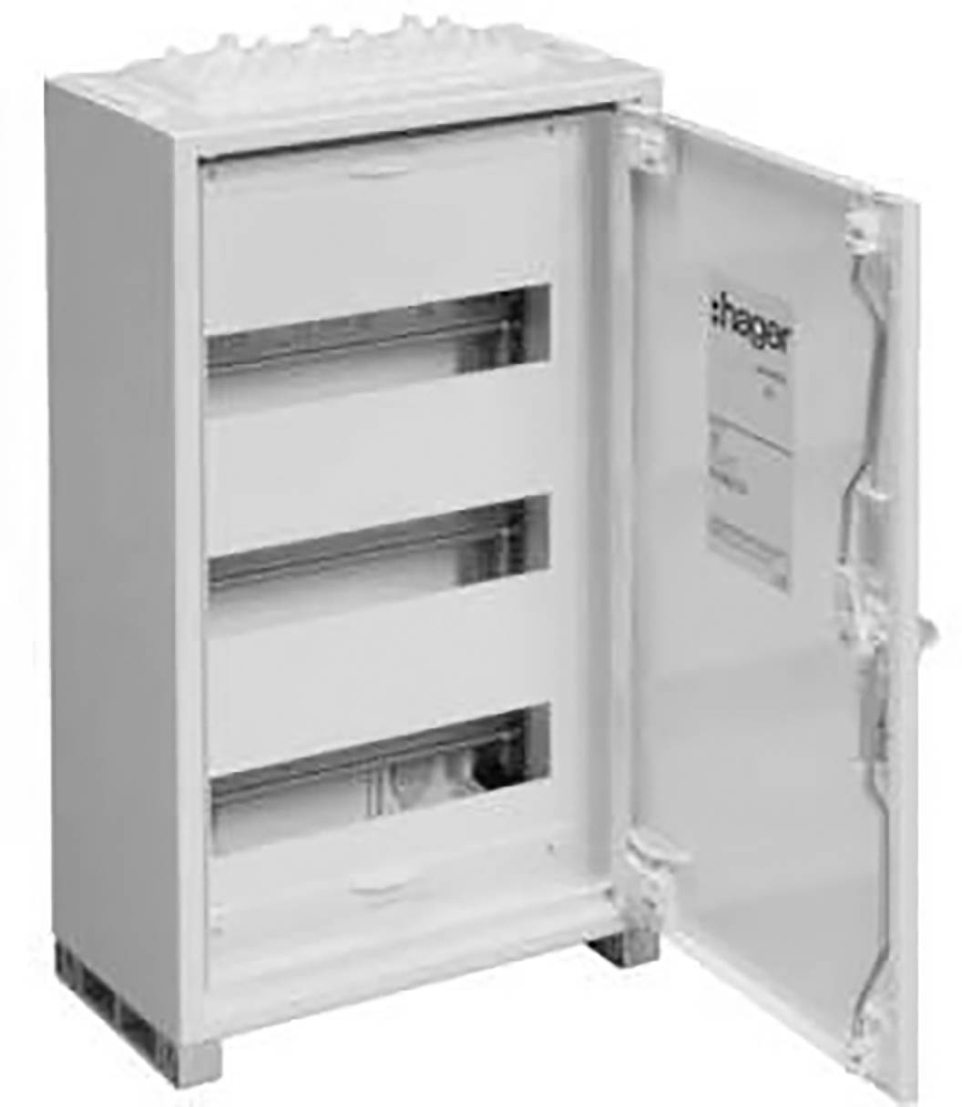 Hager Feldverteiler AP univ. IP44 FWB31S 36PLE 1x3Reihen 500x300x161 QC Install.Baumaterial
