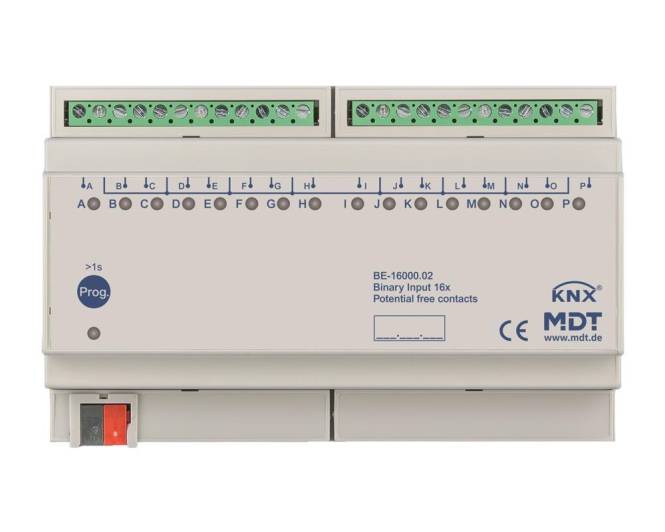 MDT Binäreingang 16-fach 8TE REG Ausführung potentialfrei BE-16000.02 Install.Baumaterial KNX