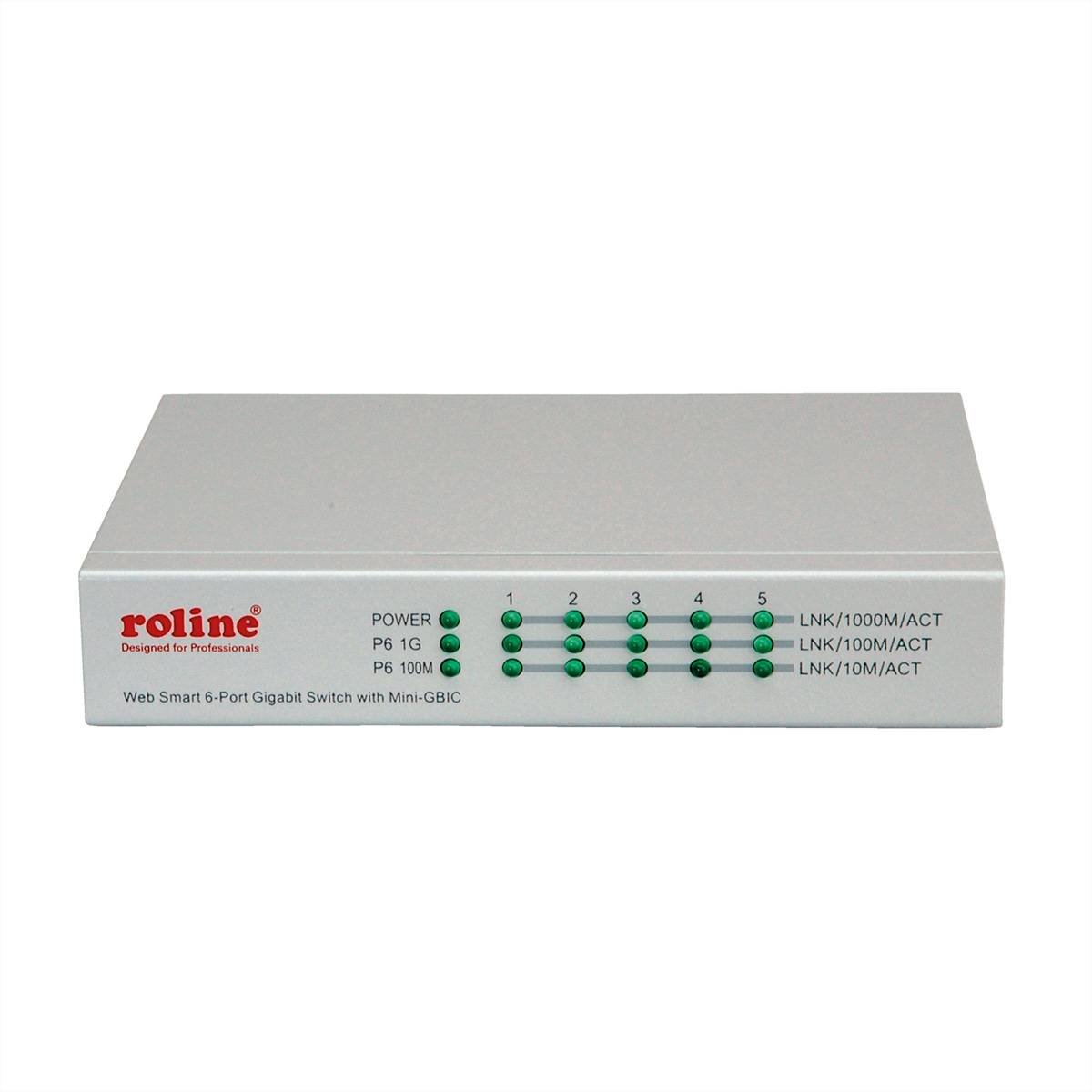 ROLINE Gigabit Ethernet Switch 6 Ports (5x 10/100/1000 + 1x SFP), WebSmart Industrial Networking