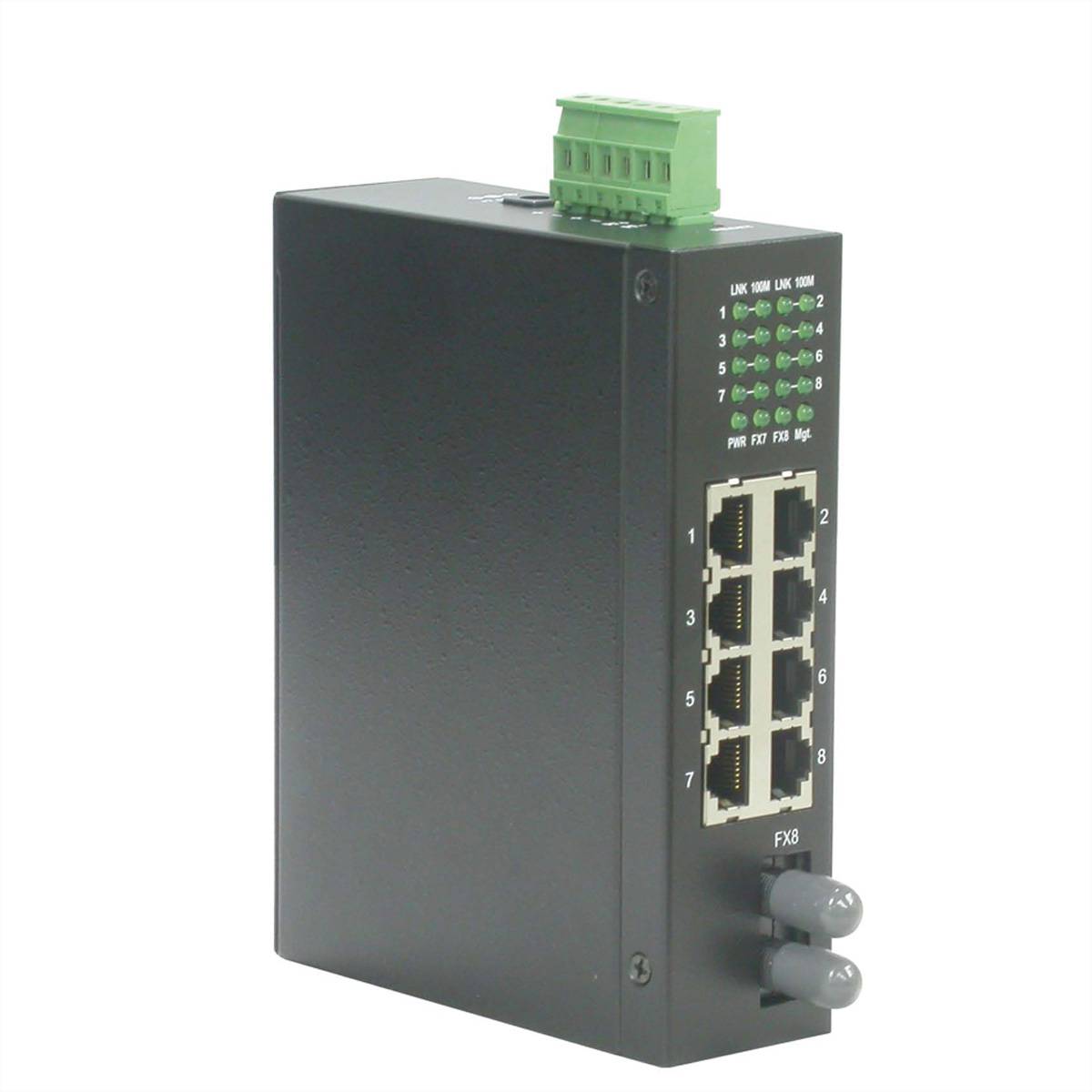 ROLINE Industrie Switch 7x RJ-45, 1x ST, unmanaged Industrial Networking Netzwerk-Switch