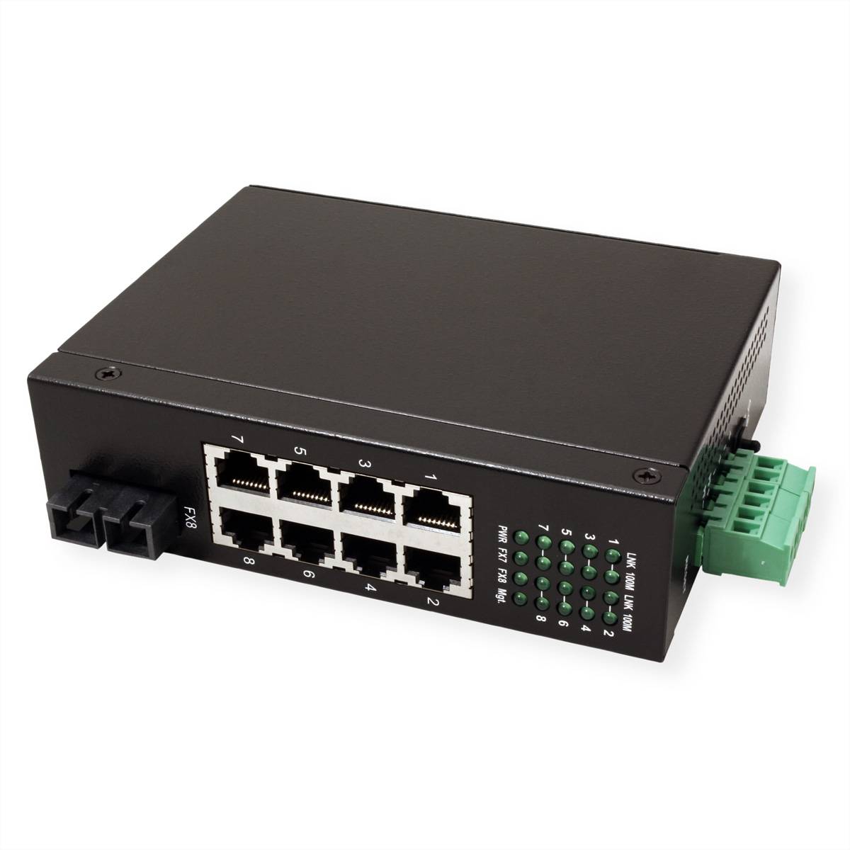 ROLINE Industrie Switch 7x RJ-45, 1x SC, unmanaged Industrial Networking Netzwerk-Switch