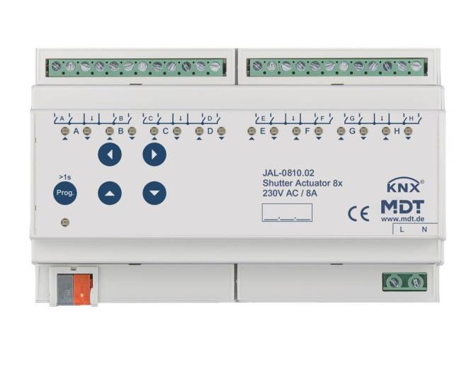 MDT JAL-0810.02 Jalousieaktor 8fach 8TE REG 10A 230VAC Install.Baumaterial Schaltermat/Geb.Steu KNX