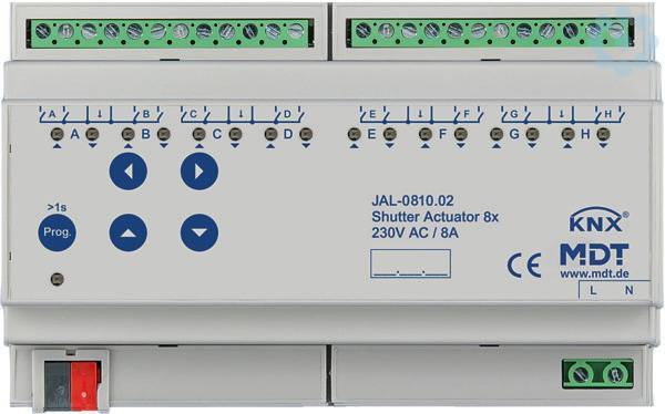 MDT JAL-0810.02 Jalousieaktor 8fach 8TE REG 10A 230VAC Install.Baumaterial Schaltermat/Geb.Steu KNX