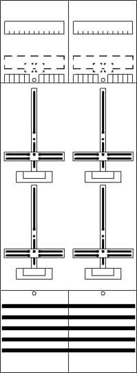 Striebel Komplettfeld 4 ZÃ¤hler DF29C4 bestÃ¼ckt und vorverdrahtet 1350mm BH5 Install.Baumaterial