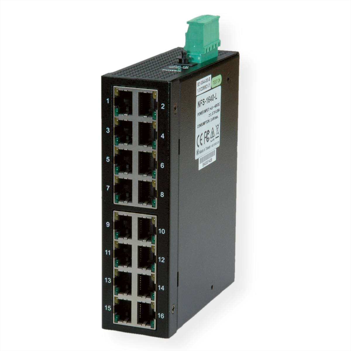 ROLINE Industrie Switch 16x RJ-45, unmanaged Industrial Networking Netzwerk-Switch