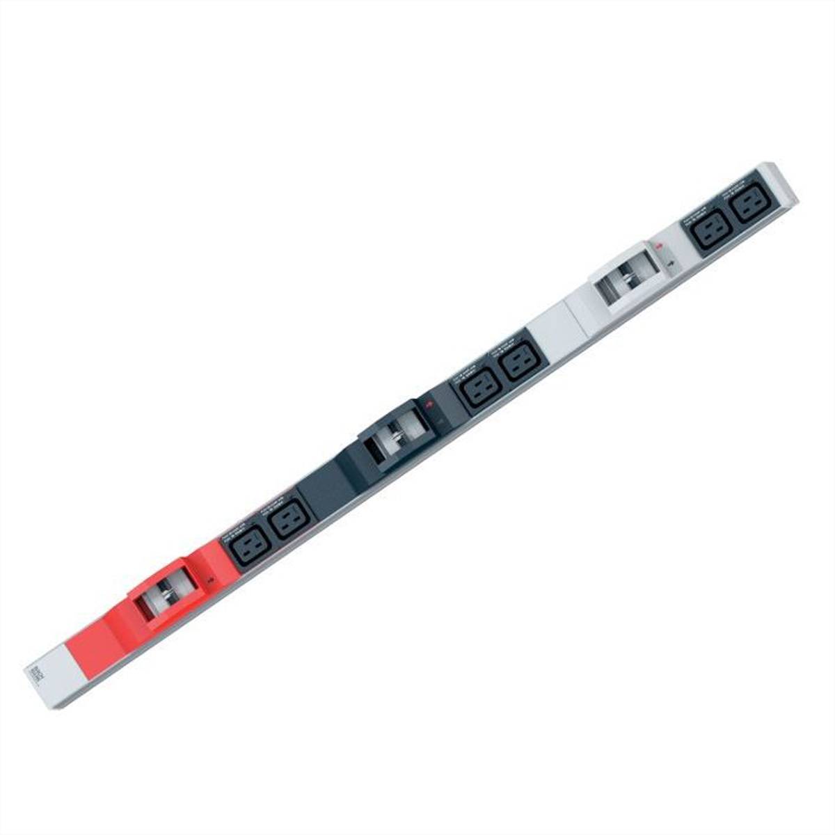 BACHMANN IT PDU ALU 0HE 6x C19 6x Leitungsschutzschalter CEE 3x32A rot Steckdosenleisten Vertikal IT
