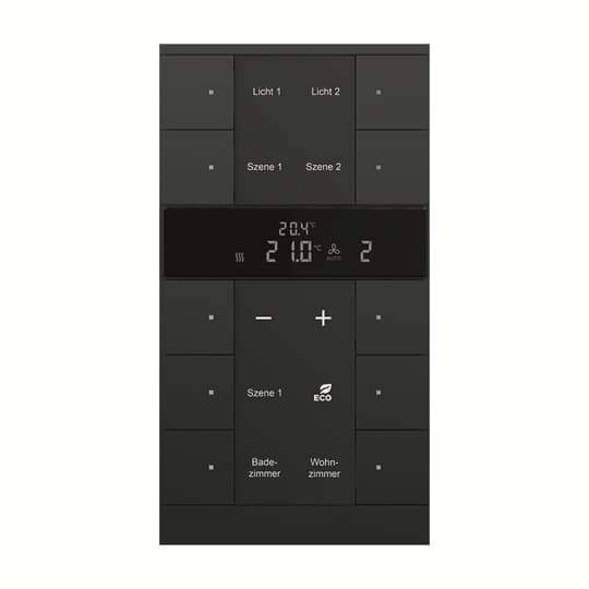 BJ HVAC-Gerät,10fach BE SBR/U10.0.11-885 schwarz matt Install.Baumaterial Schaltermat/Geb.Steu KNX