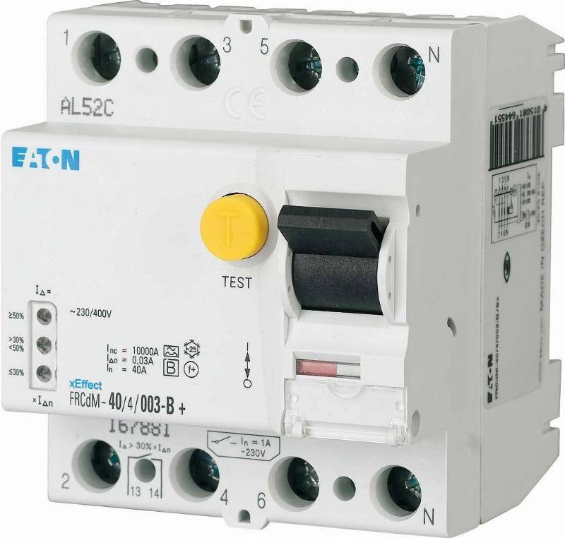 EATON FRCDM-63/4/03-G/B digit. 167898 Allstrom FI-Schalter 63A 4p 300mA Typ B Install.Baumaterial