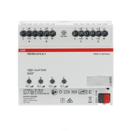 ABB LED-Dimmer 4x210 W/VA UD/S4.210.2.1 Busch-Installationsbus KNX REG-Universa Install.Baumaterial