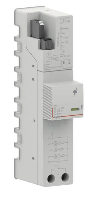 Legrand 412457 Kombiableiter SaS T1+T2 IIMP 7,5kA TT/TNS Fernmeldek.+Spannung. Install.Baumaterial