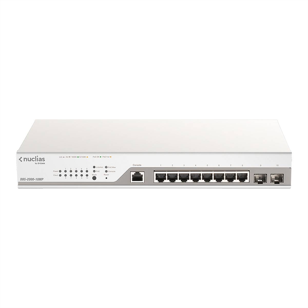 D-Link DBS-2000-10MP/E 10Port PoE Switch, Nuclias Cloud Managed Layer2 PoE+ Netzwerkkomponenten