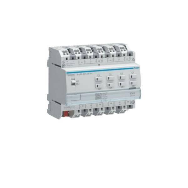 Hager Rollladen-/Jalousieaktor TYAS628C 8-fach KNX 230V Install.Baumaterial Schaltermat/Geb.Steu KNX