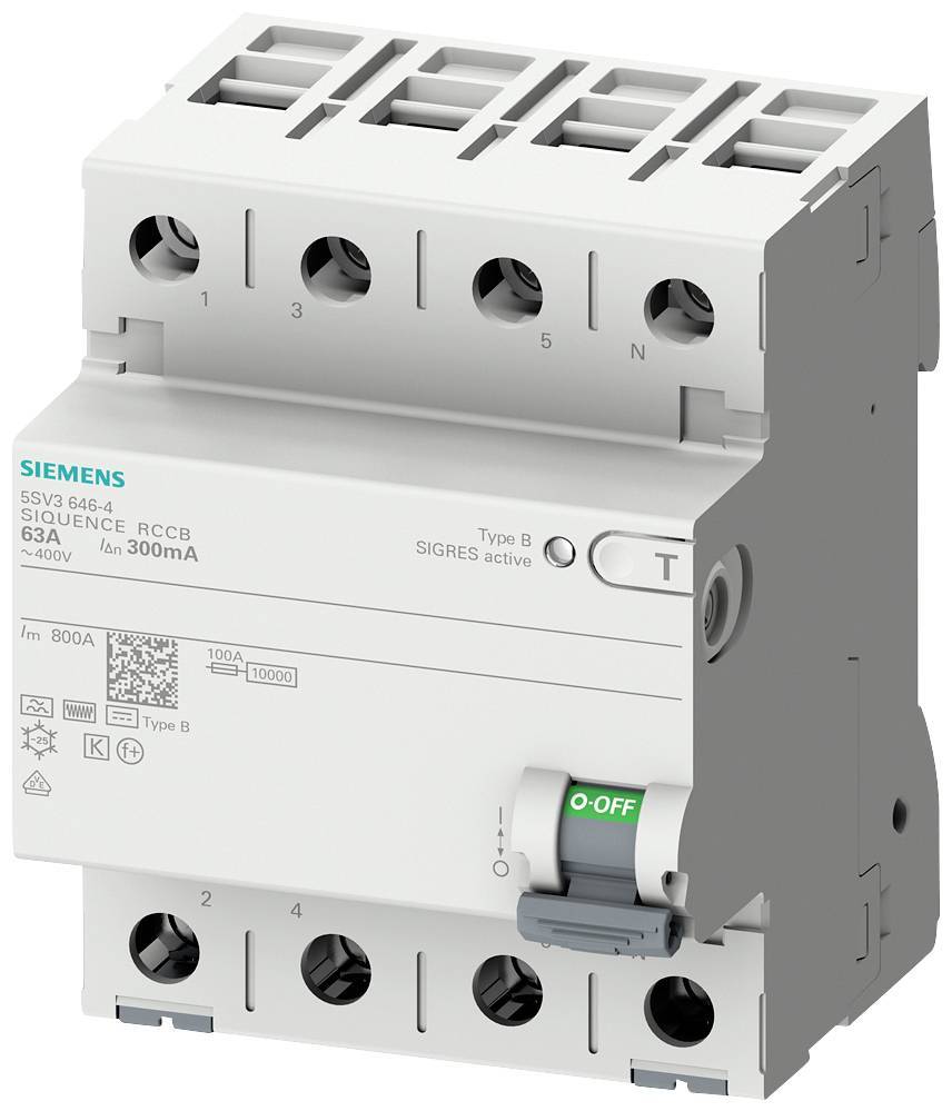 Siemens 5SV33444 FI-Schalter 5SV3344-4 Typ B 40A 3+N-polig 30mA 400V 4TE Install.Baumaterial