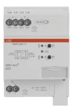 Elektrisches Gerät mit beschrifteten Anschlüssen und LED-Anzeigen für 