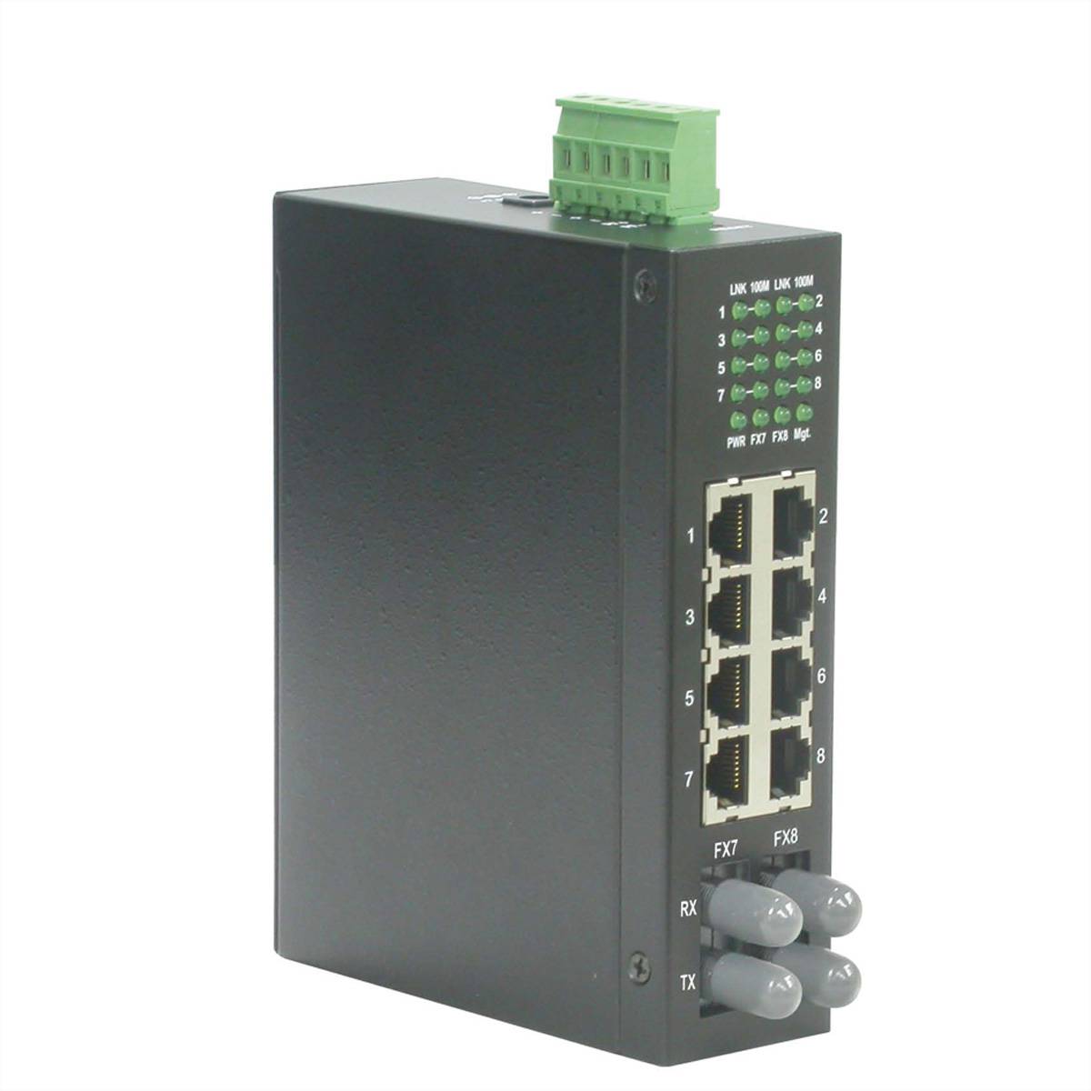ROLINE Industrie Switch, 6x RJ-45, 2x ST, unmanaged Industrial Networking Netzwerk-Switch