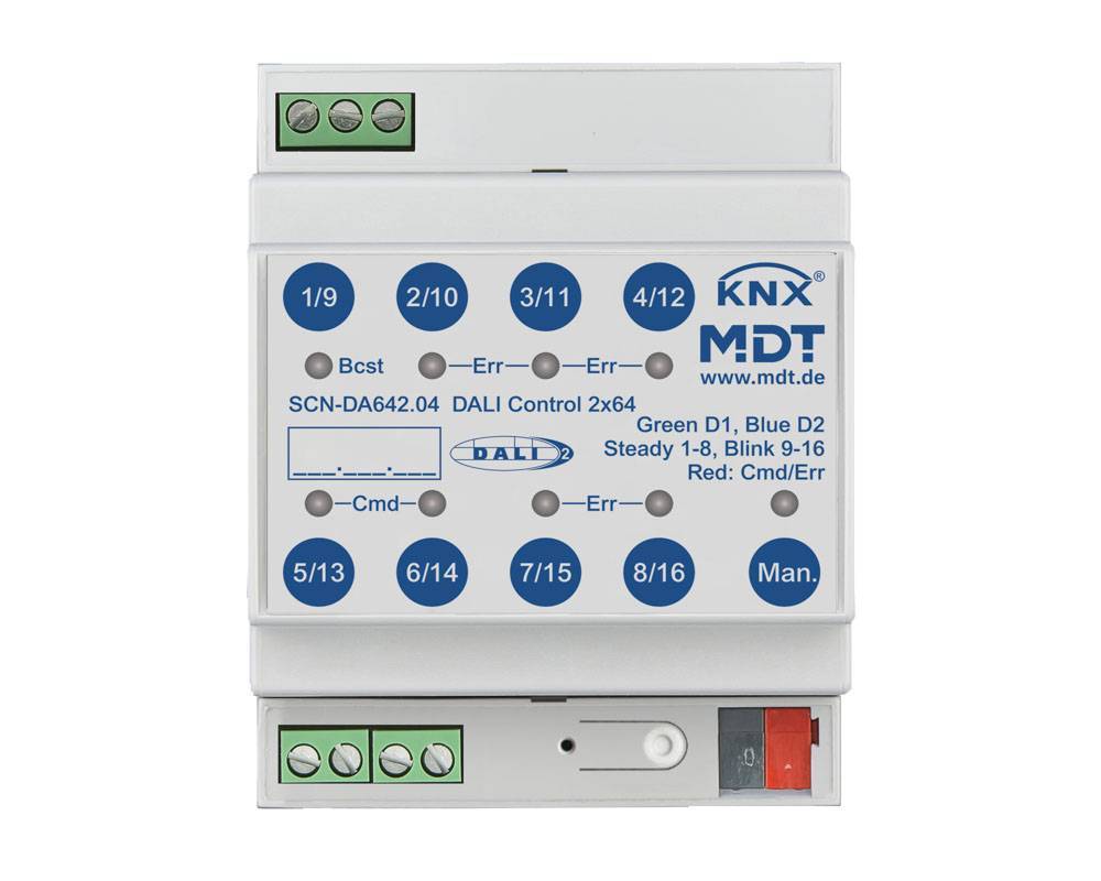 MDT DALI Control 2x64 Gateway 4TE REG SCN-DA642.04 Install.Baumaterial Schaltermat/Geb.Steu KNX