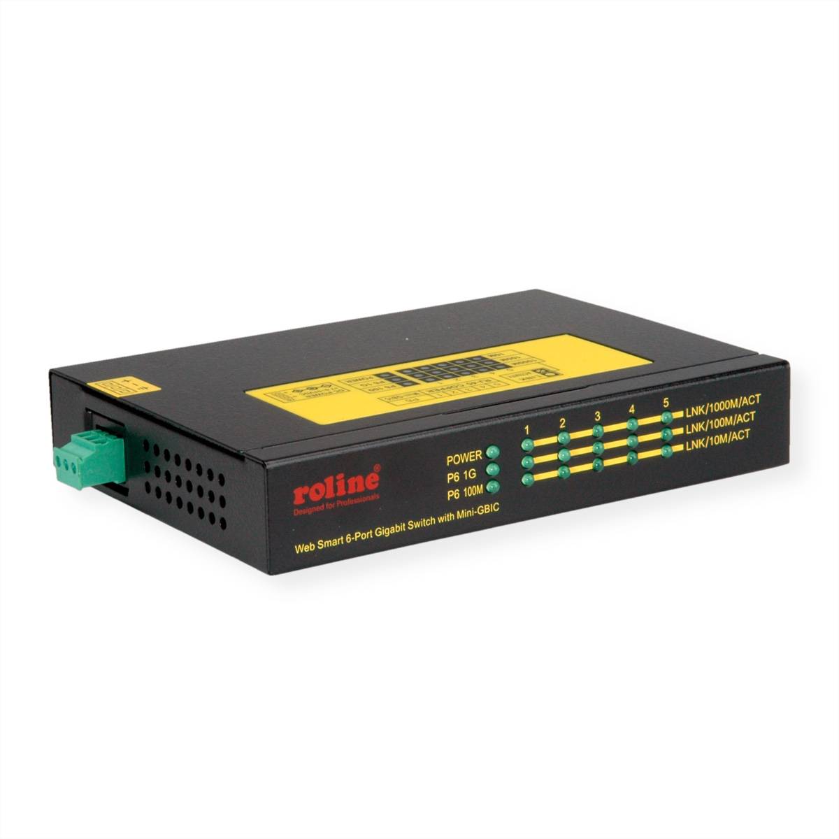 ROLINE Industrie Gigabit Switch, 5x RJ-45 + 1x SFP Industrial Networking Netzwerk-Switch