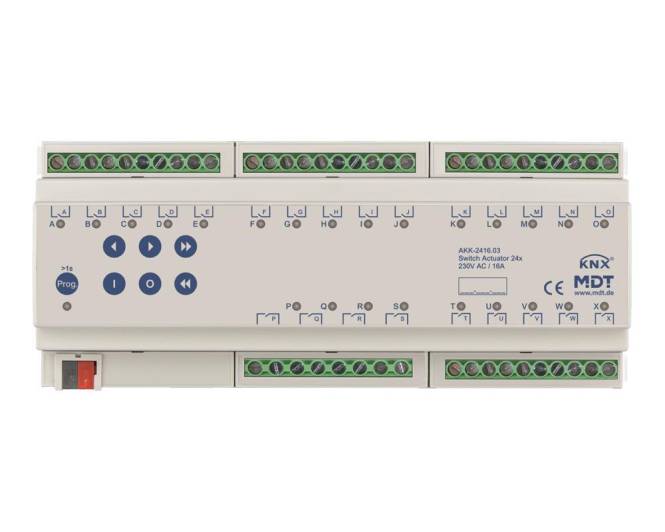 MDT Schaltaktor 24-fach 12TE REG 16A 230VAC Kompakt 70 F 10EVG AKK-2416.03 Install.Baumaterial KNX