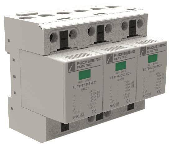 FUCHS Kombiableiter Typ 1+2 504620 75 kA, 3+0-Schaltung FE T1+T2 260 TNC 25 Install.Baumaterial